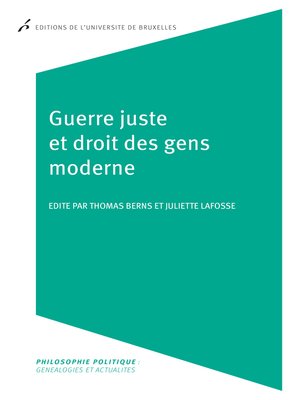 cover image of Guerre juste et droit des gens moderne
